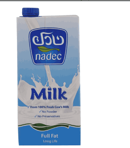 Nadec Full Fat Long Life Milk 1L, Pack of 6 - Image 2