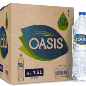 Oasis still drinking water 1.5L x 12 plastic bottles