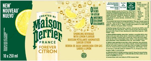 Perrier Maison Forever Lemon Citrus Slim Can 250ml x 10 cans - Image 3
