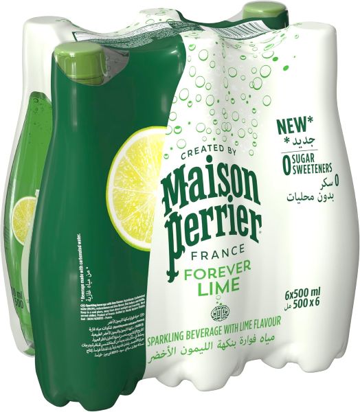Perrier Maison Forever Lime Sparkling Beverage 500ml x 6 plastic bottles