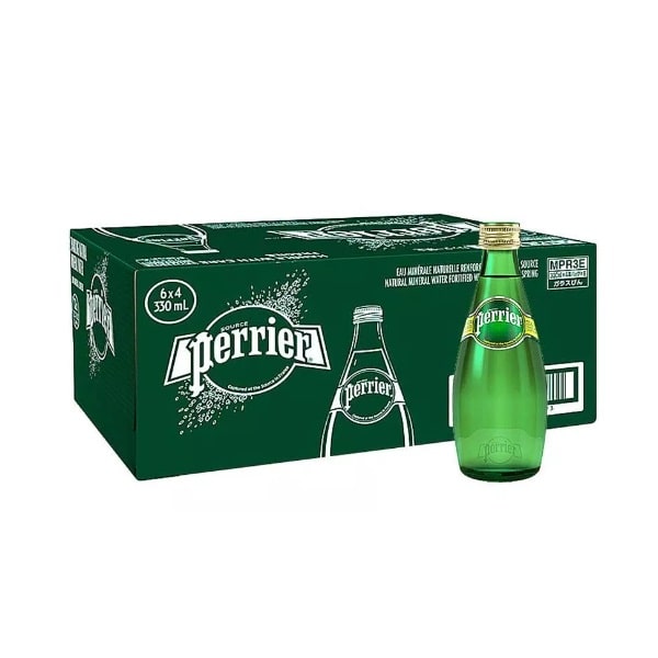 Perrier Sparkling water 330ml x 24 glass bottles