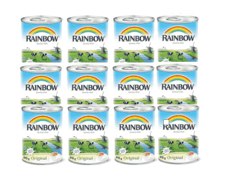 Rainbow Evaporated Milk Original Vitamin D, 410g, pack of 12