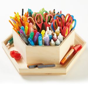 TTS Lazy Susan Wooden Classroom Tidy