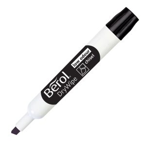 Berol Drywipe Markers Chisel Tip Black 48pk