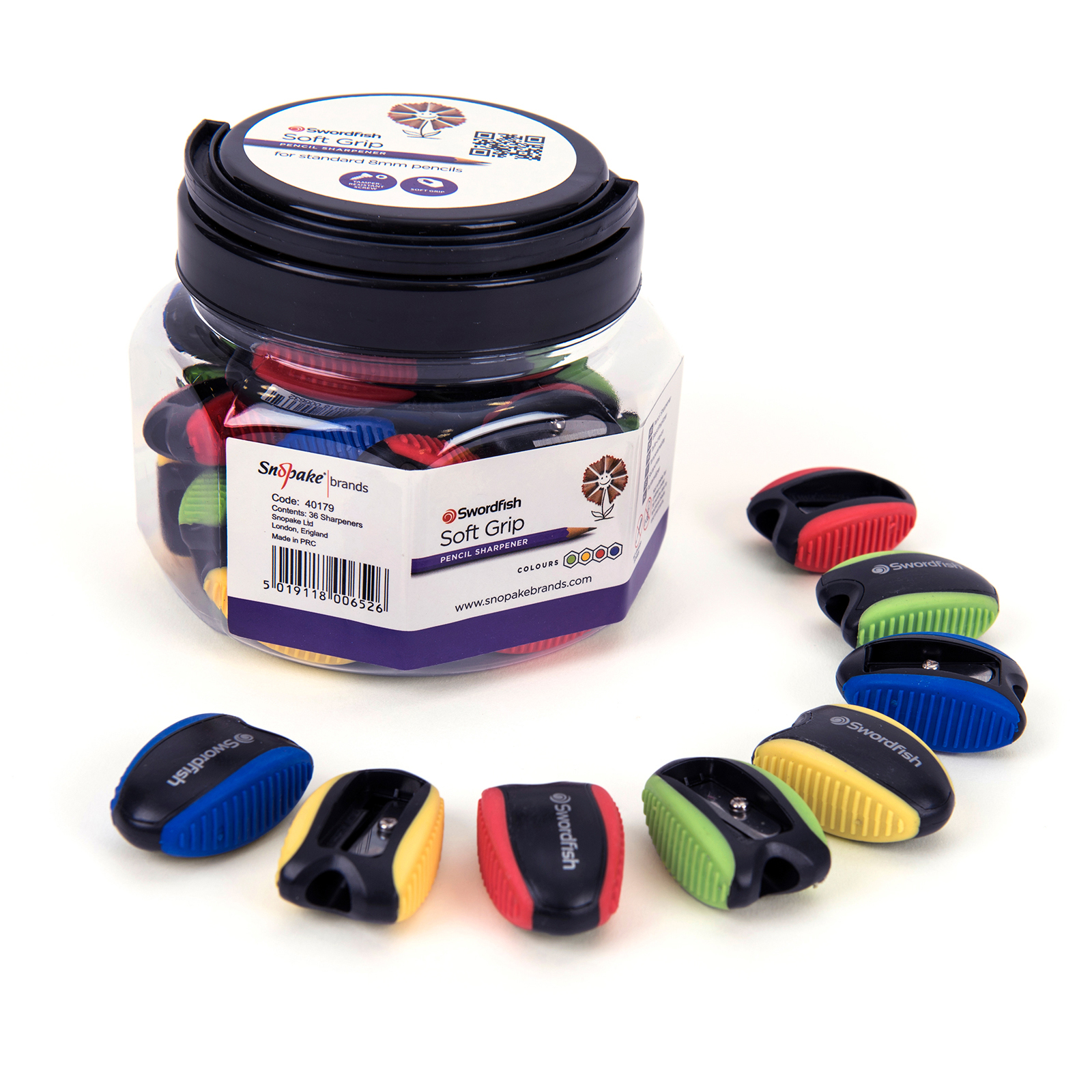 TTS Soft Grip Pencil Sharpeners 36pk