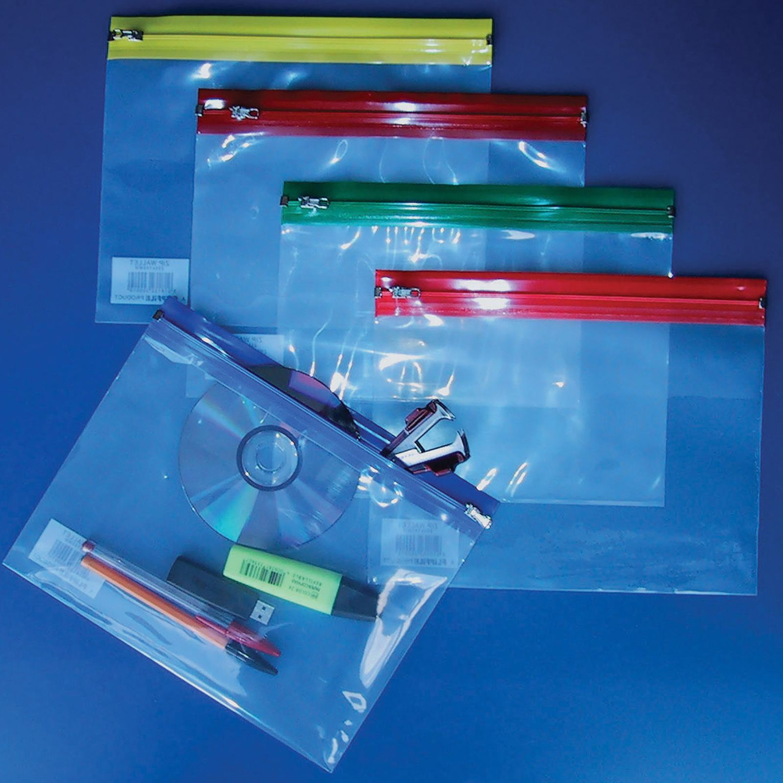 Flipfile Plastic Zip Wallets A5 25pk Blue