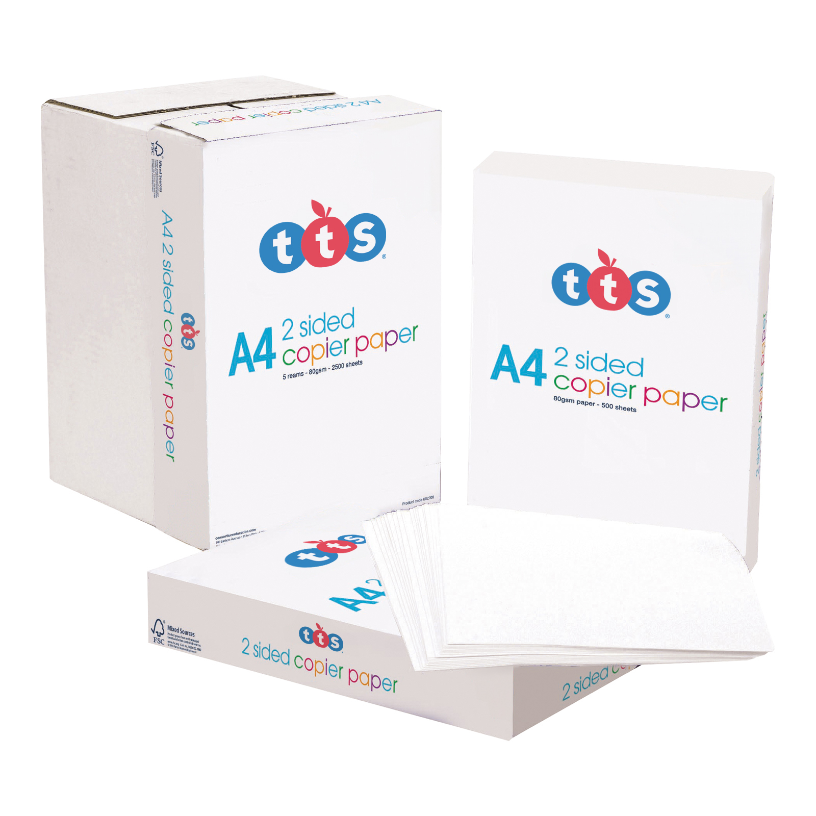 TTS A4 Copier Paper Box 80gsm 5 Ream