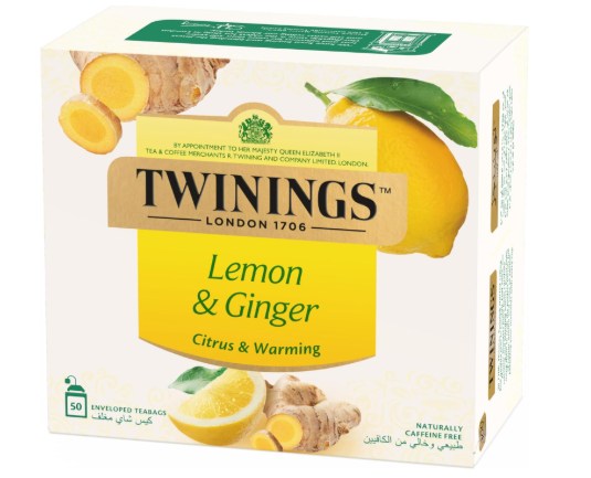 Twinings Infuso Lemon and Ginger 50 Individually wrapped Tea Bags