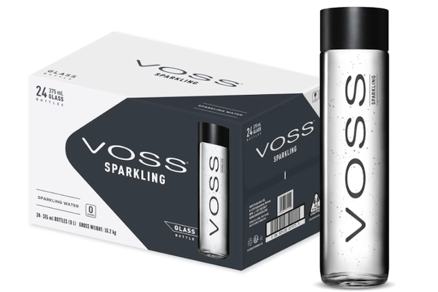 Voss Artesian Sparkling water 375 ml x 24 glass bottles