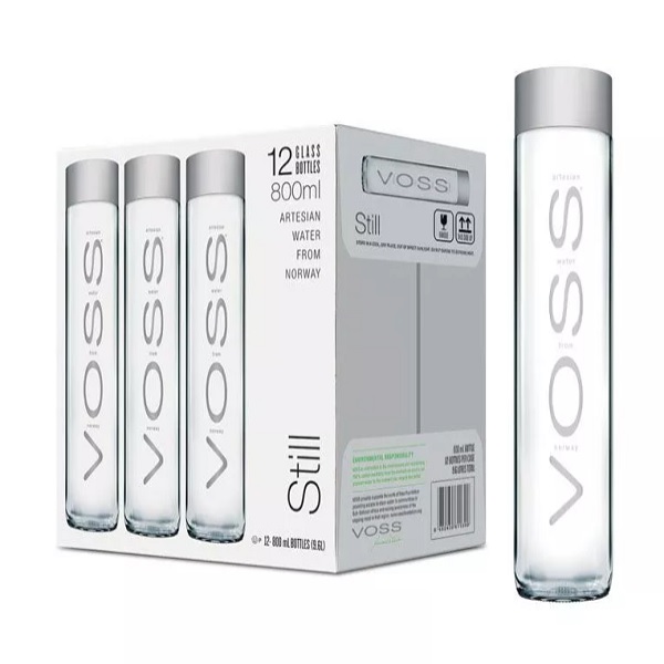 Voss Artesian Still Water 800 ml x 12 glass bottles