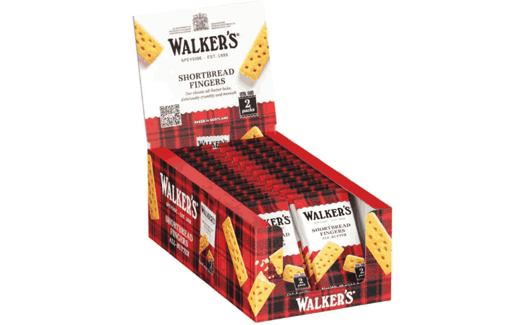 Walkers Pure Butter Shortbread Fingers, 40g, Box of 24 packs