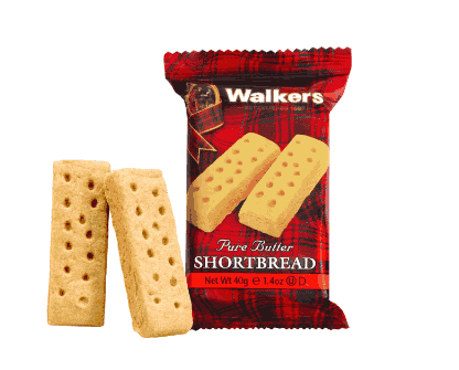Walkers Pure Butter Shortbread Fingers, 40g, Box of 24 packs - Image 2